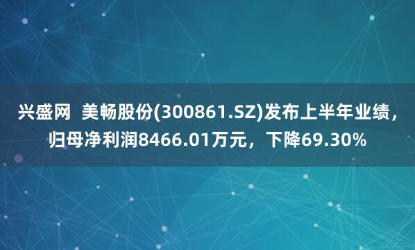 兴盛网  美畅股份(300861.SZ)发布上半年业绩，归母净利润8466.01万元，下降69.30%